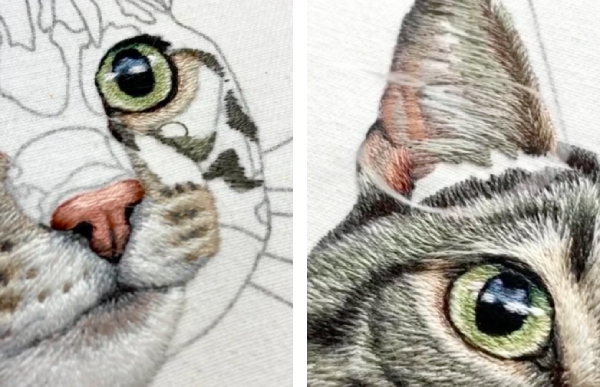 これが刺繍 思わず凝視してしまうほどリアルな猫の刺繍作品に驚愕 もふたん